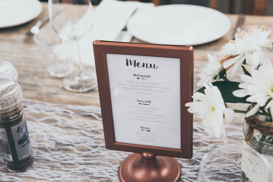 Photo Wedding menu